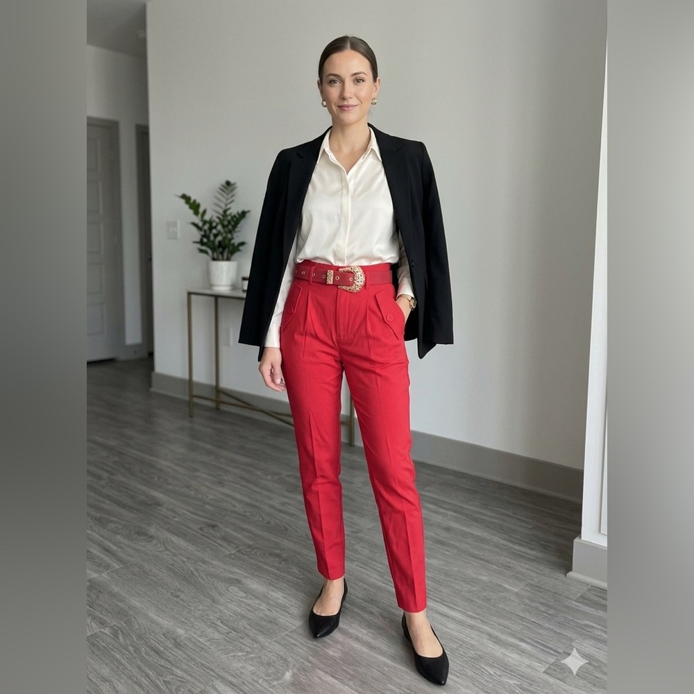 Elegant Red Women's Pants